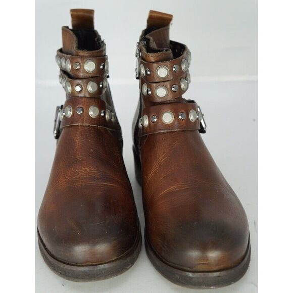 L’idea Ankle Boots By Lori Size 39.5 M Leather Studded with ziper Italy 8.5-9 US - Picture 2 of 9